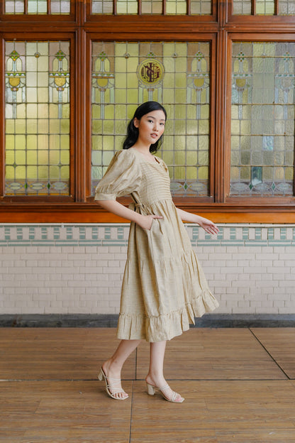 MARRIANE REVERSIBLE DRESS IN HONEYBUTTER