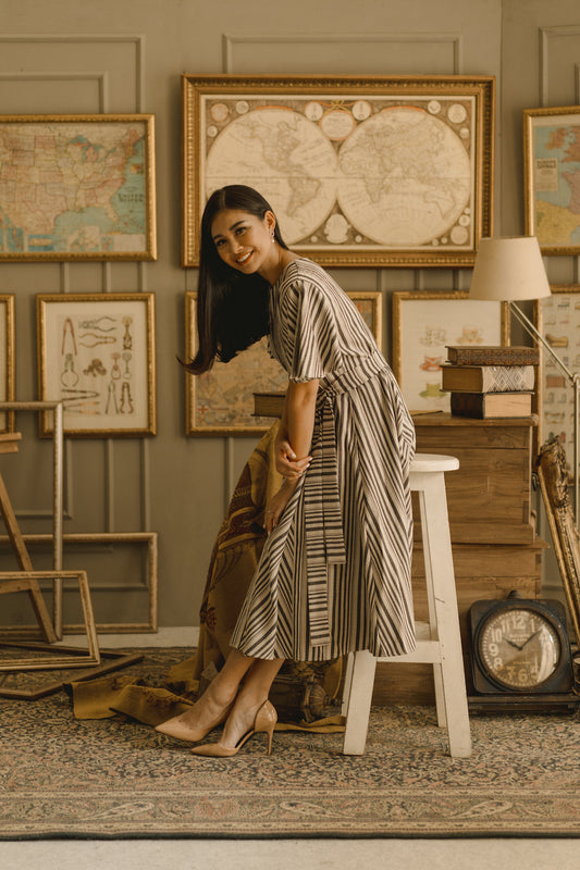 PLIEE DRESS IN BLACK FOREST
