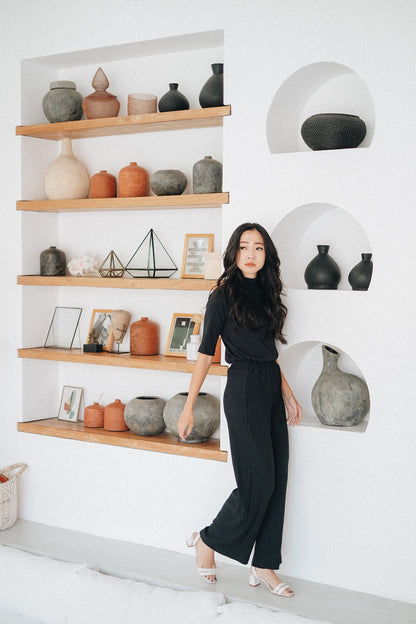 NEW MELL TURTLENECK - SLEEVE IN DEEP BLACK