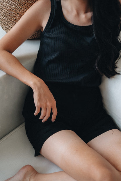 MELL SQ  - SLEEVELESS IN DEEP BLACK
