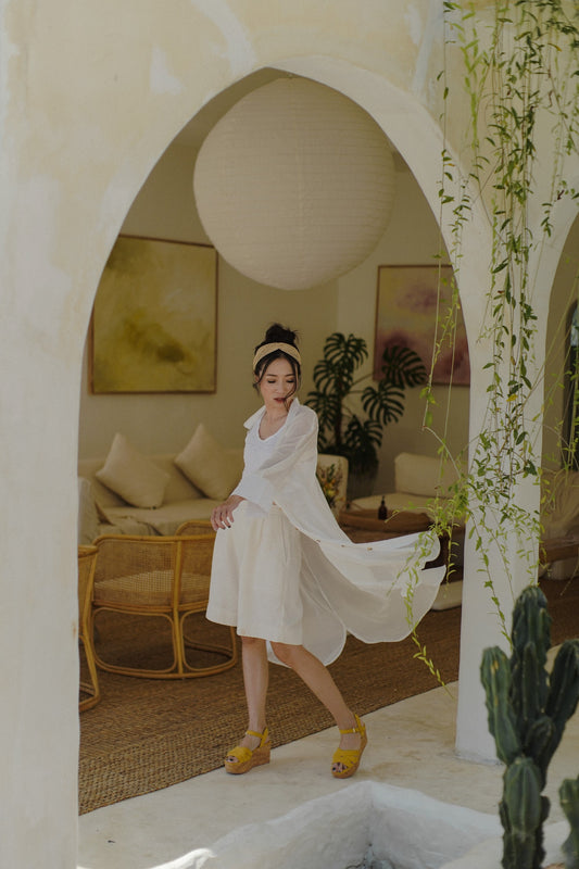 CHRISTIAN SILK DRESS IN FROSTY WHITE