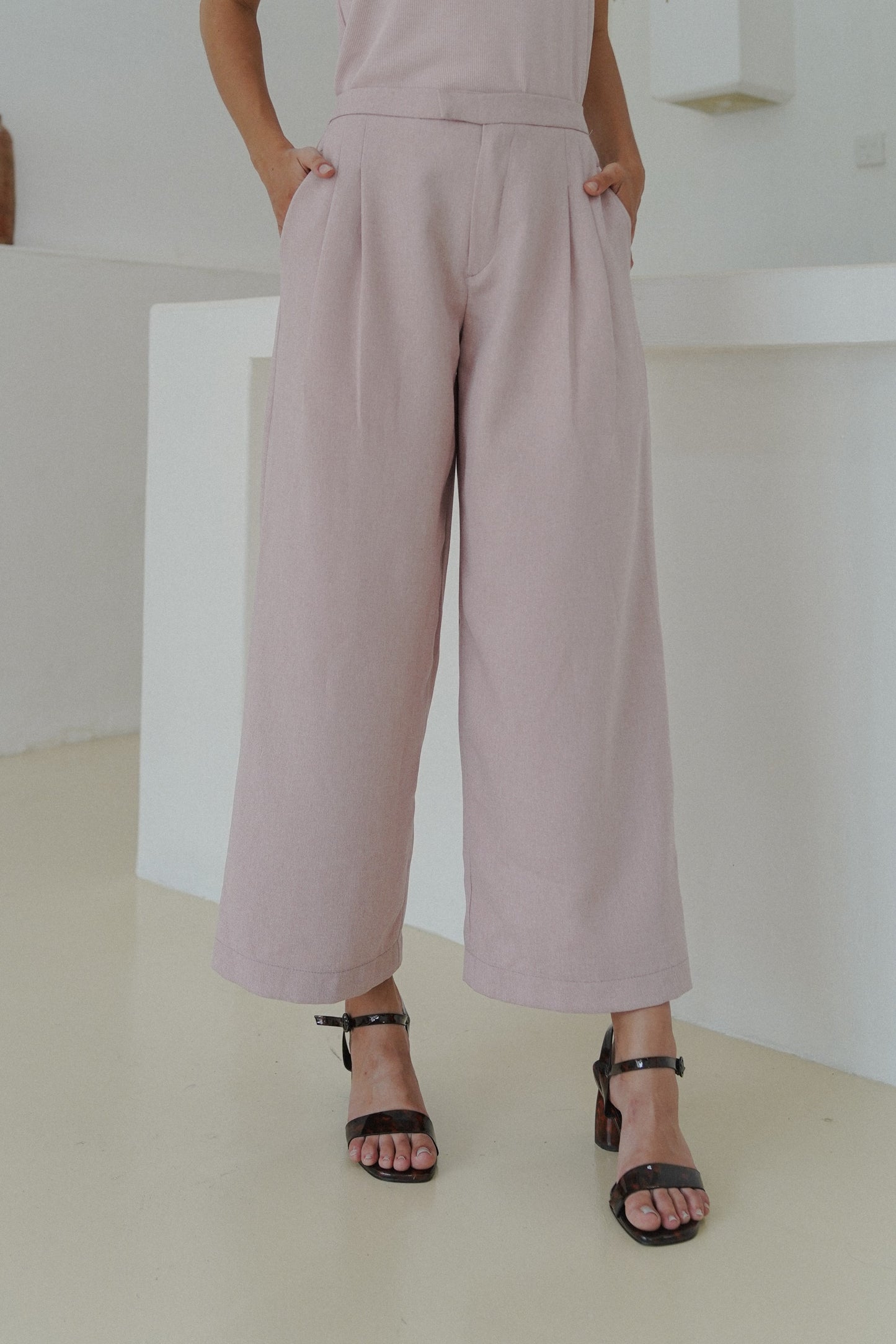 LONG ARDEE PANTS IN ROSE CLOUD