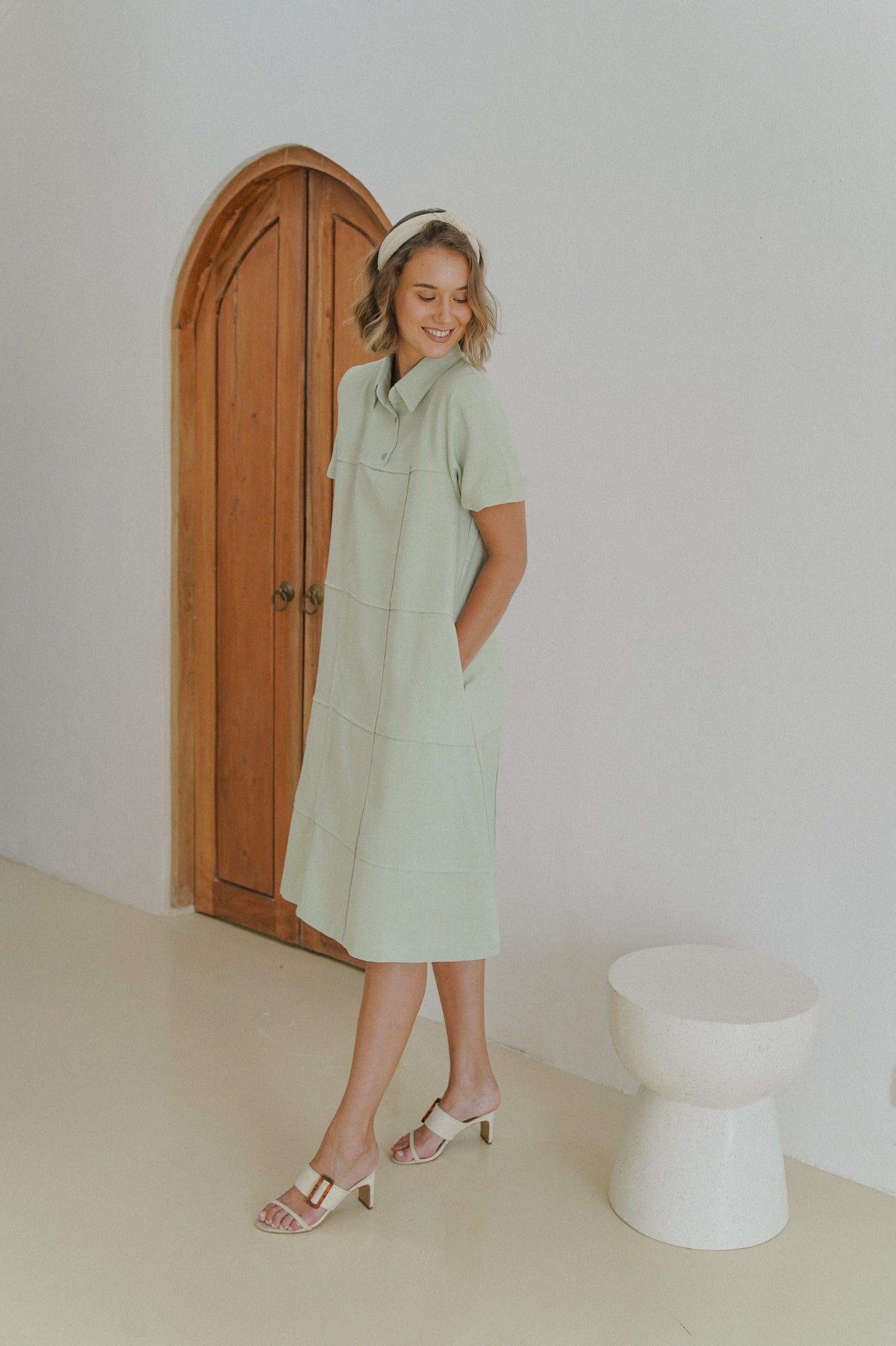 REVERIE DRESS IN GREEN SPROUT