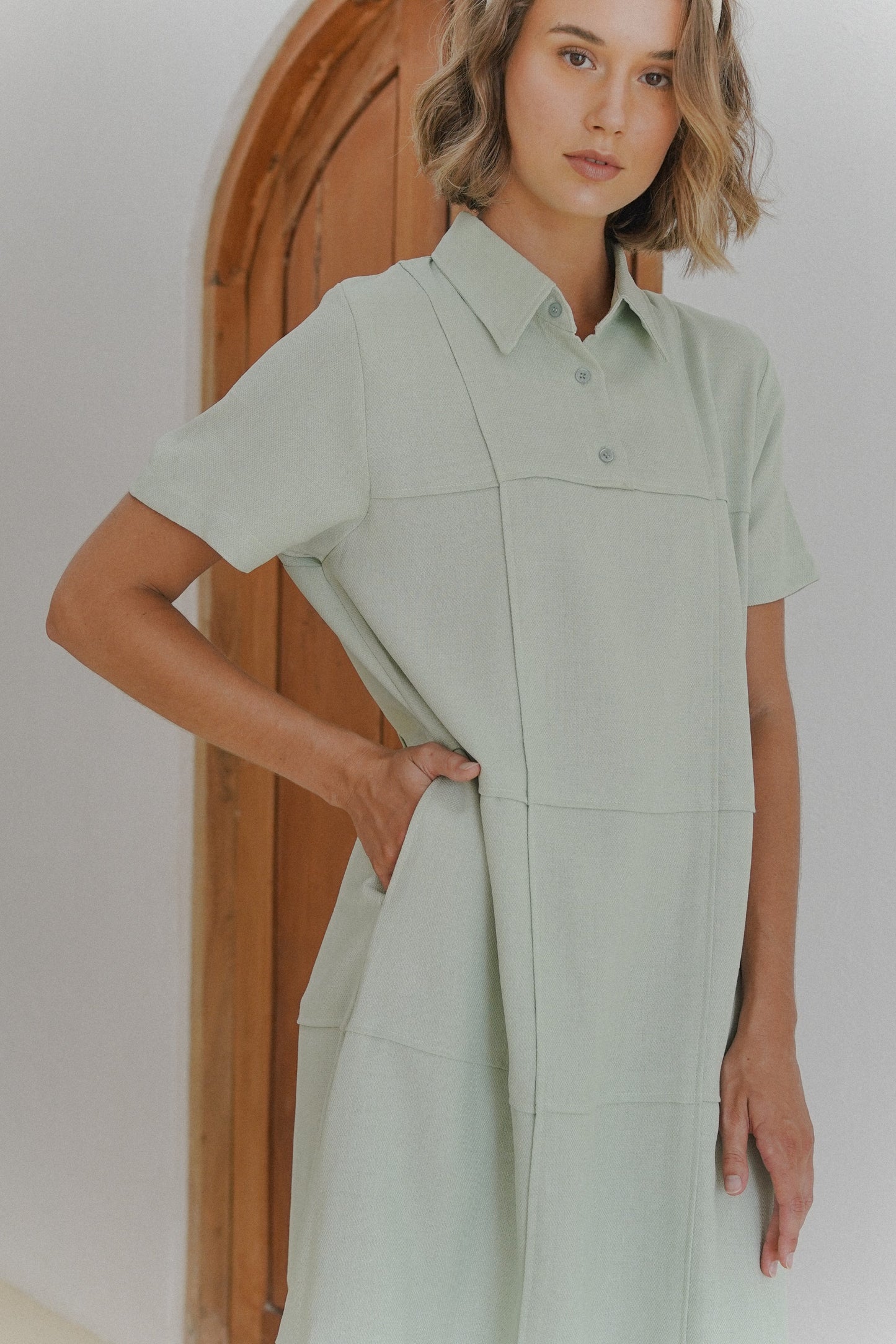 REVERIE DRESS IN GREEN SPROUT