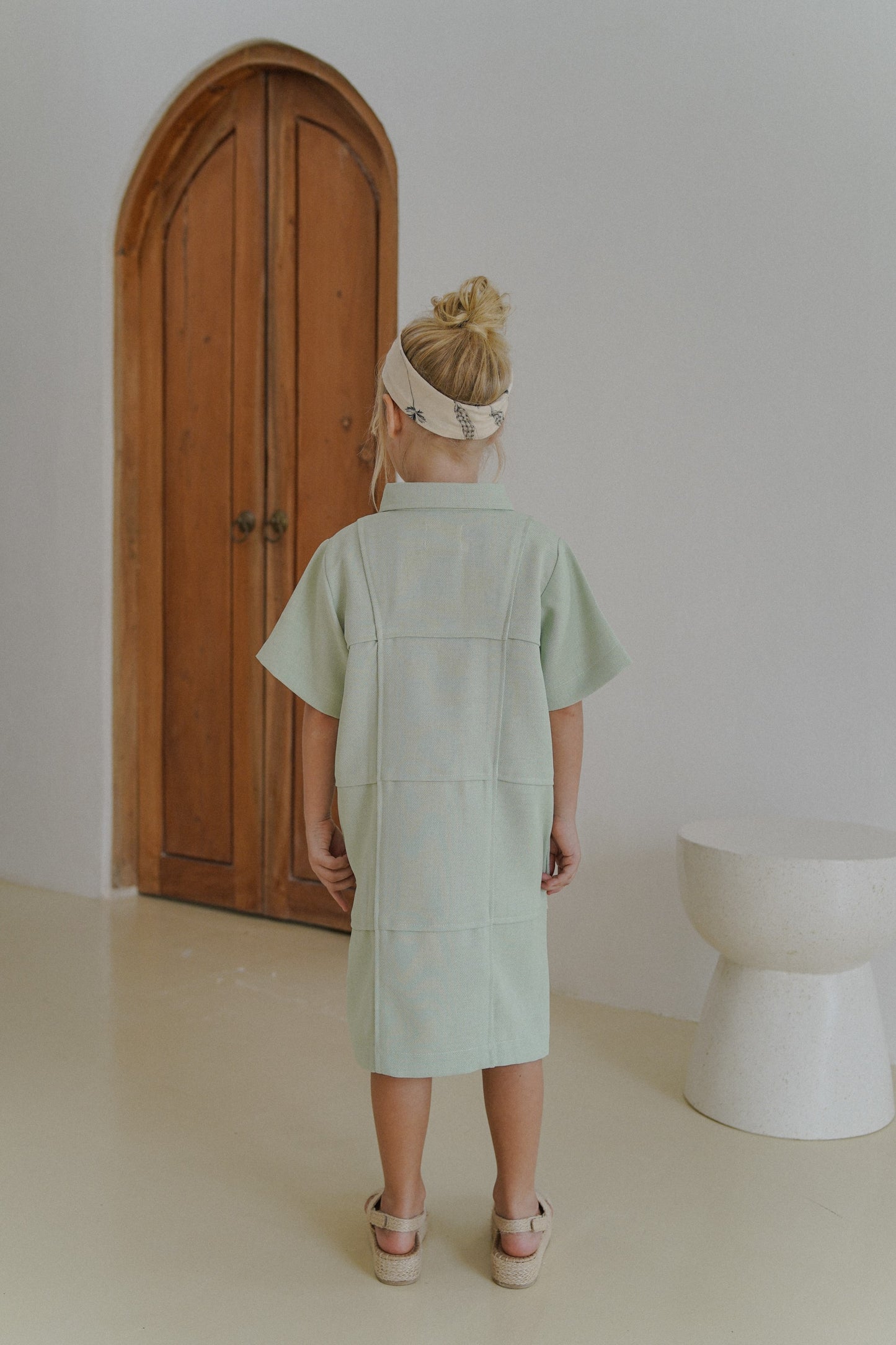 MINI REVERIE DRESS IN GREEN SPROUT