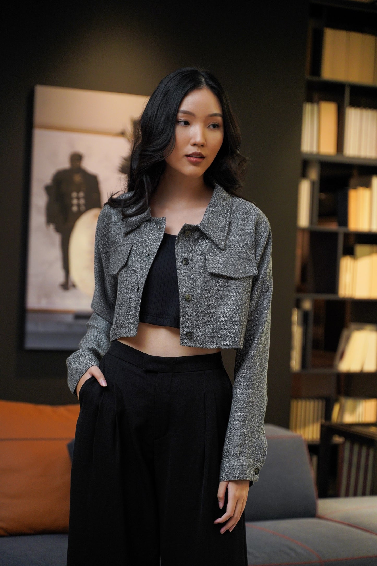COCO CROPPED JACKET IN DOWN PIPE