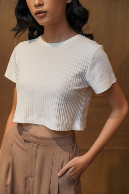 MELL CROP - SLEEVE IN OFFWHITE