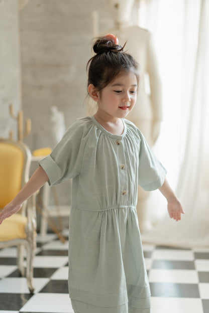 MINI LOU DRESS IN GREEN LILLY