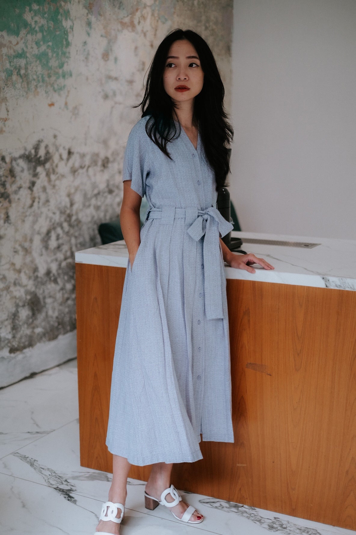 SHERYL DRESS GENTLEMAN BLUE