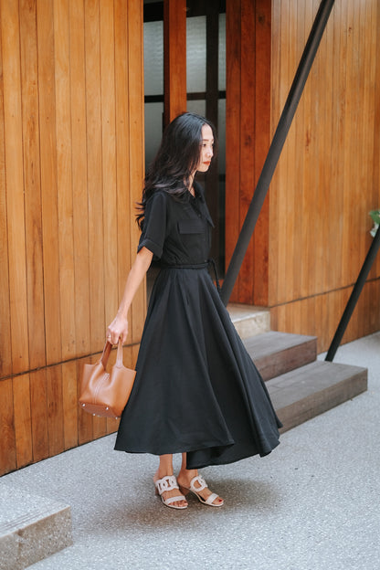 NOEL DRESS IN DEEP BLACK