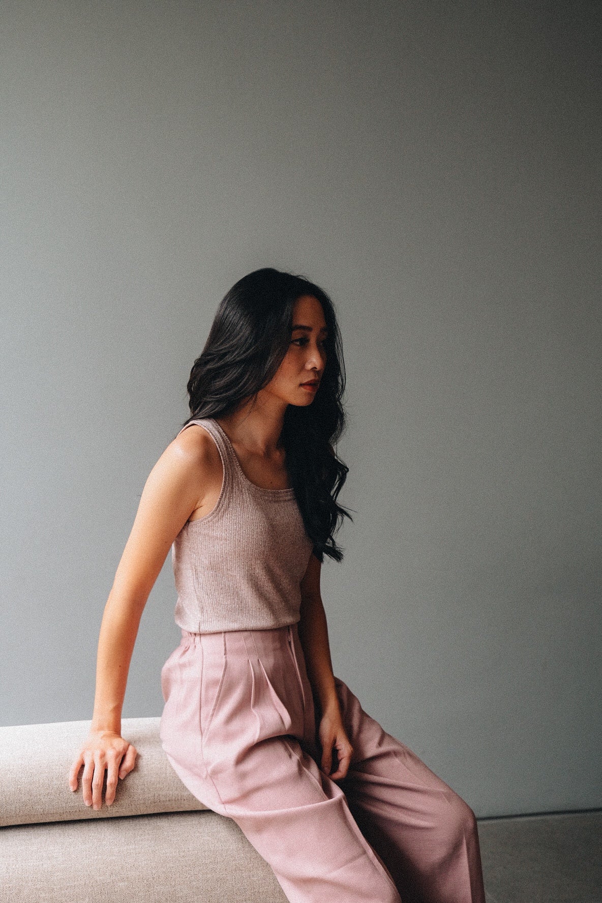 MELL SQ - SLEEVELESS IN BLEACHED MAUVE