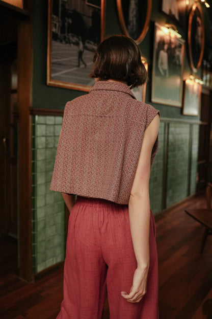 IRINA VEST IN POPPY PINK