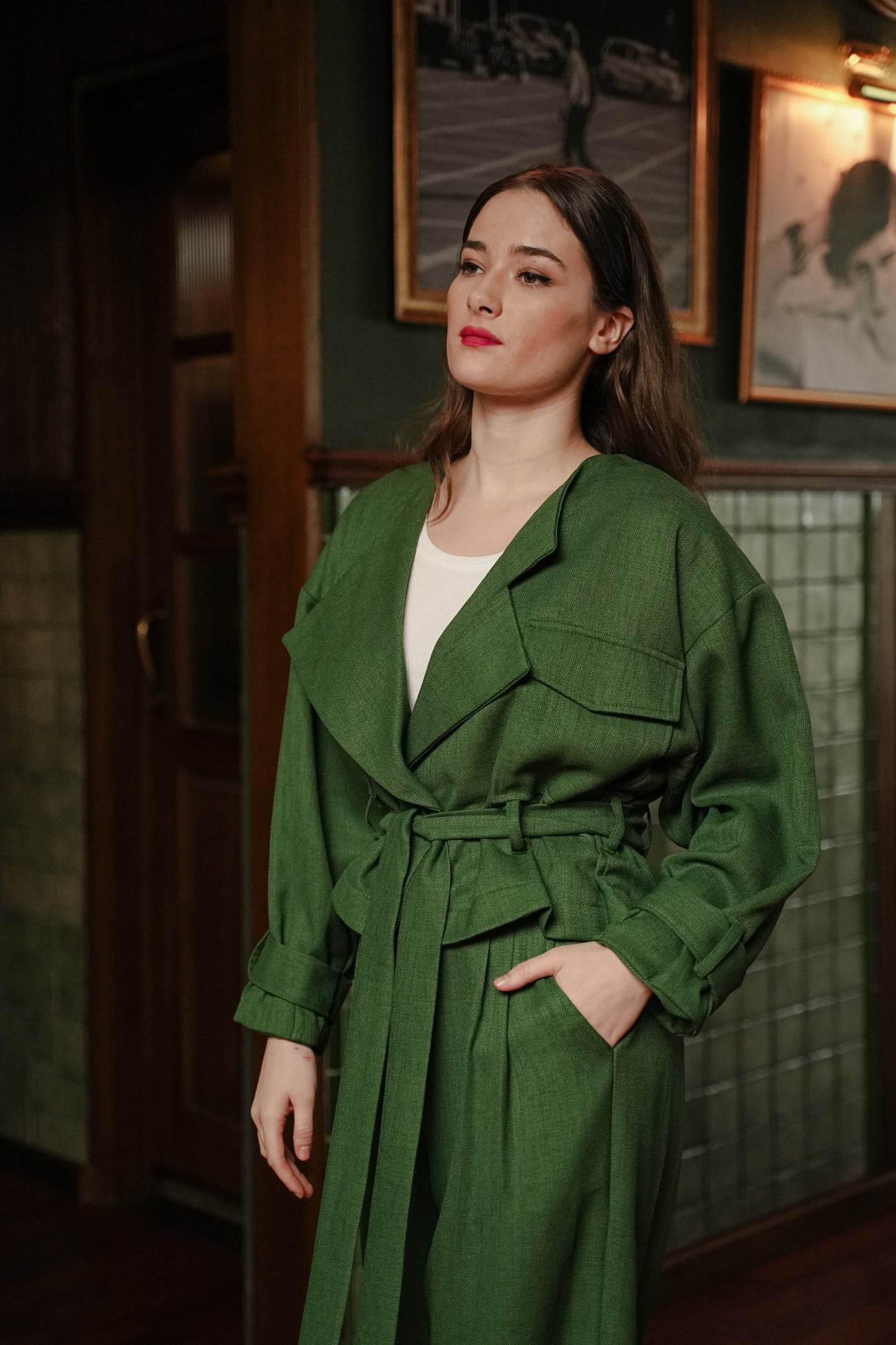NADYAA BLAZER IN EDEN GREEN