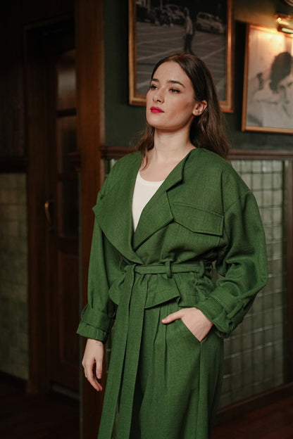 NADYAA BLAZER IN EDEN GREEN