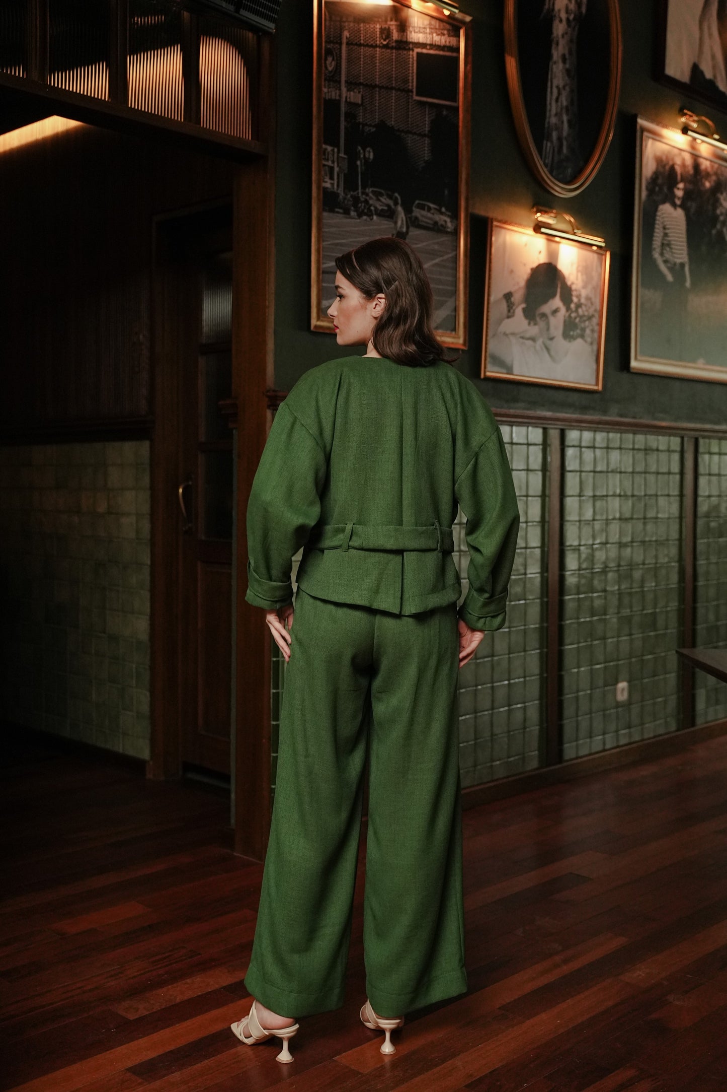 NADYAA BLAZER IN EDEN GREEN