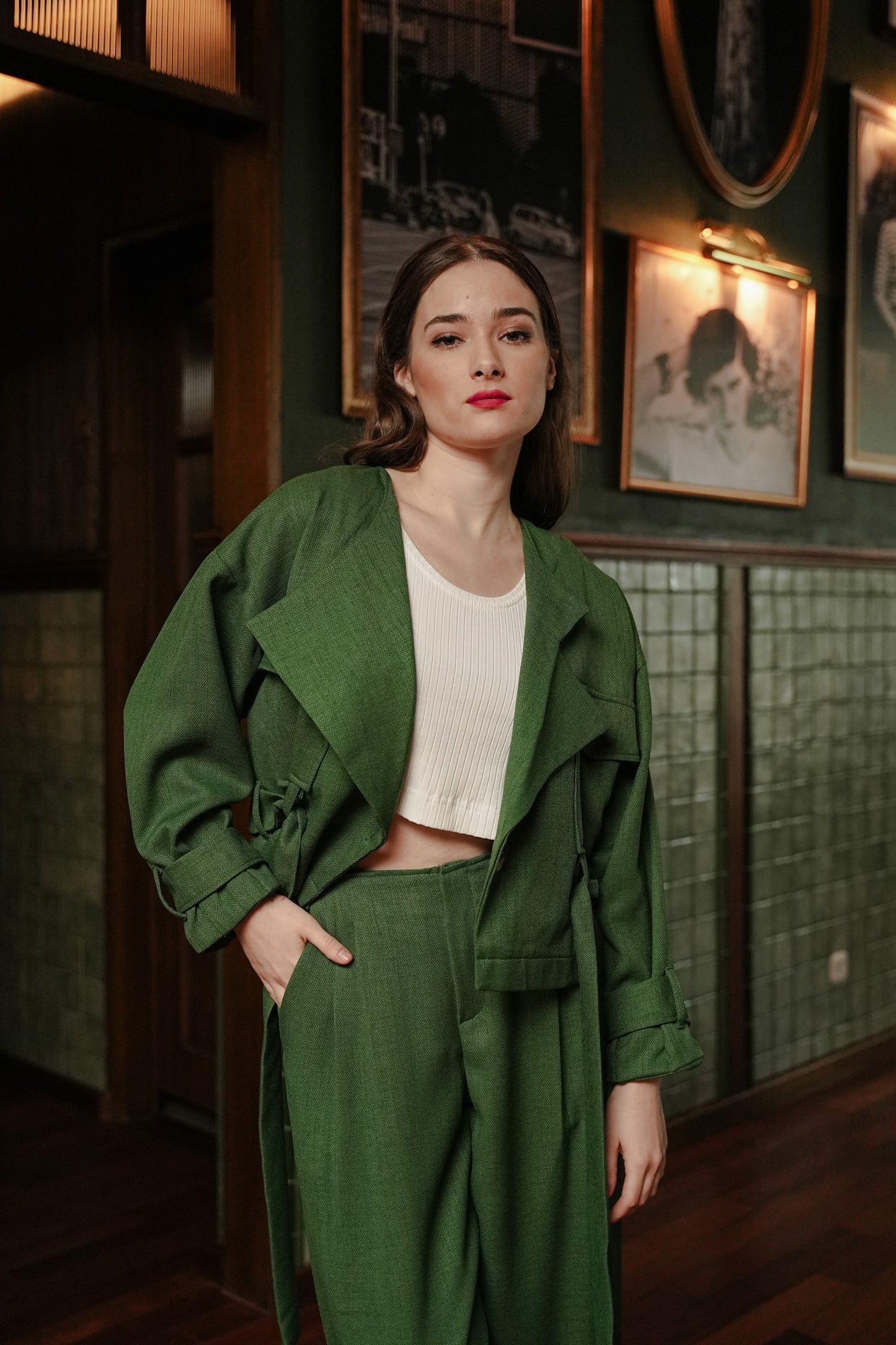 NADYAA BLAZER IN EDEN GREEN