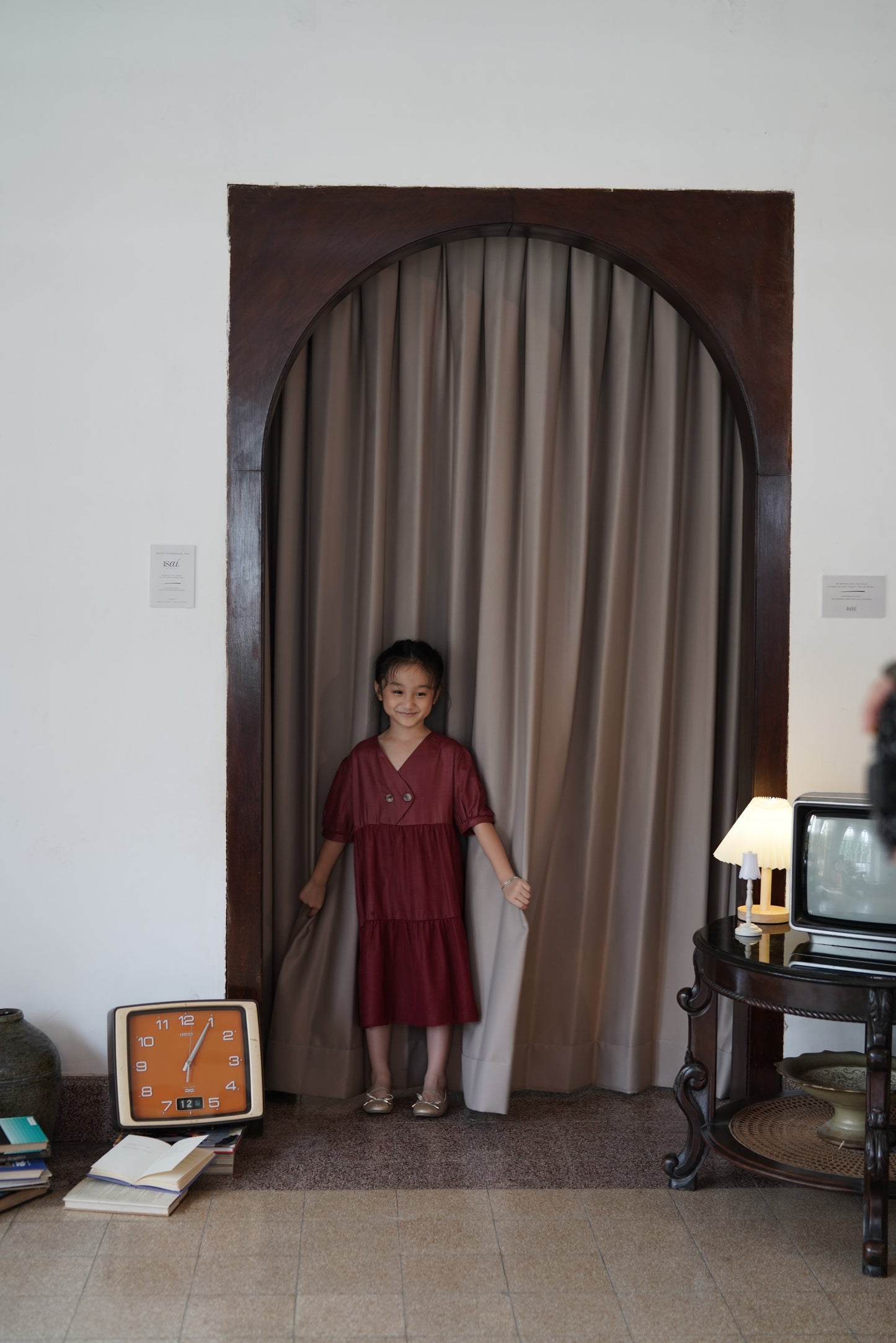 MINI BIANCA DRESS IN VELVET RED