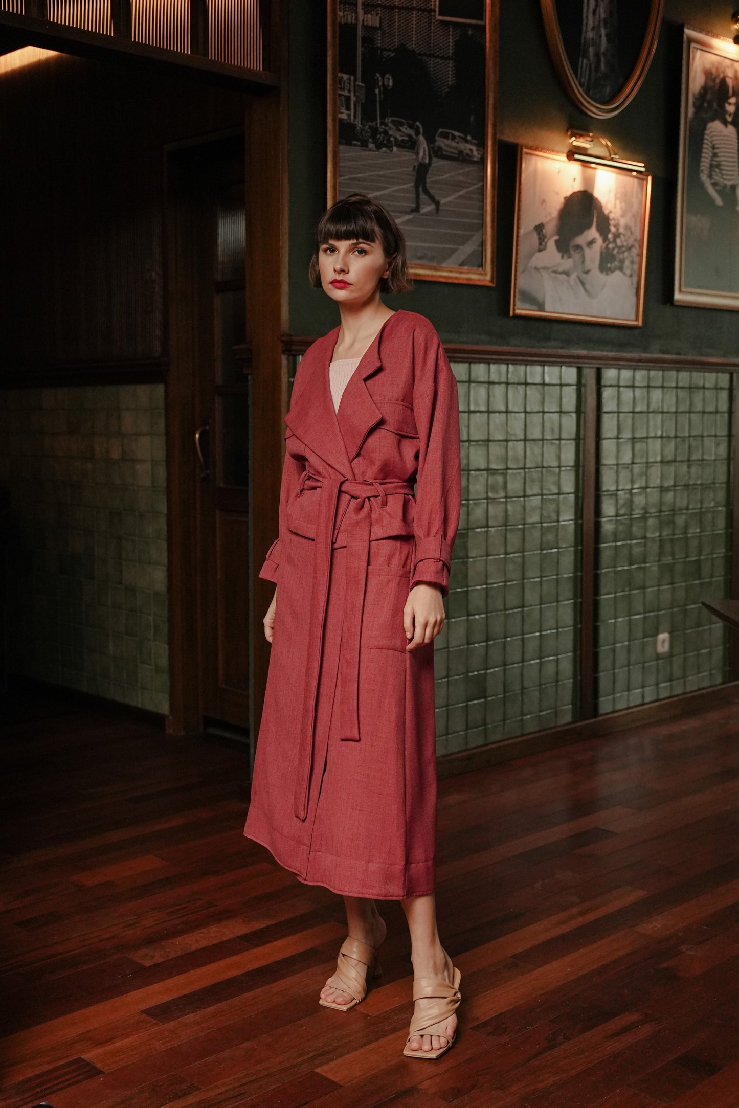 NADYAA BLAZER IN CURRANT RED