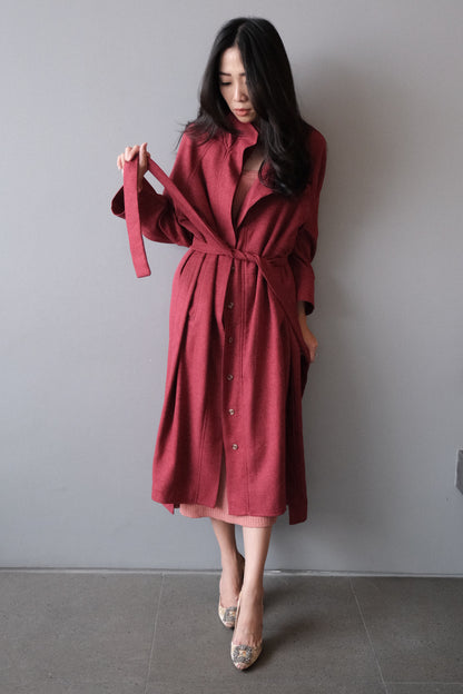 GRACE COAT DRESS IN FRENCH CHERRY