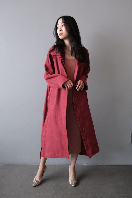GRACE COAT DRESS IN FRENCH CHERRY