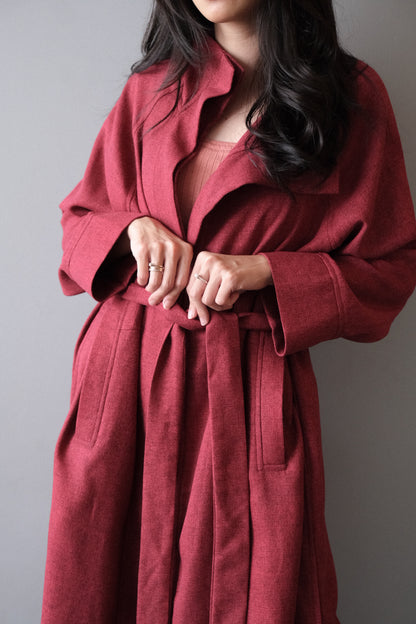 GRACE COAT DRESS IN FRENCH CHERRY