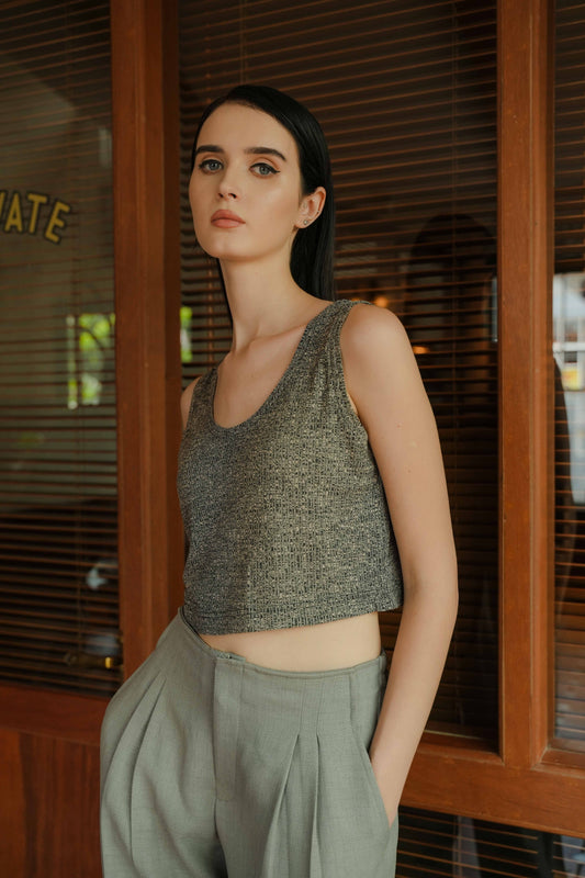 BIGAIL CROP - SLEEVELESS IN BORDEAUX