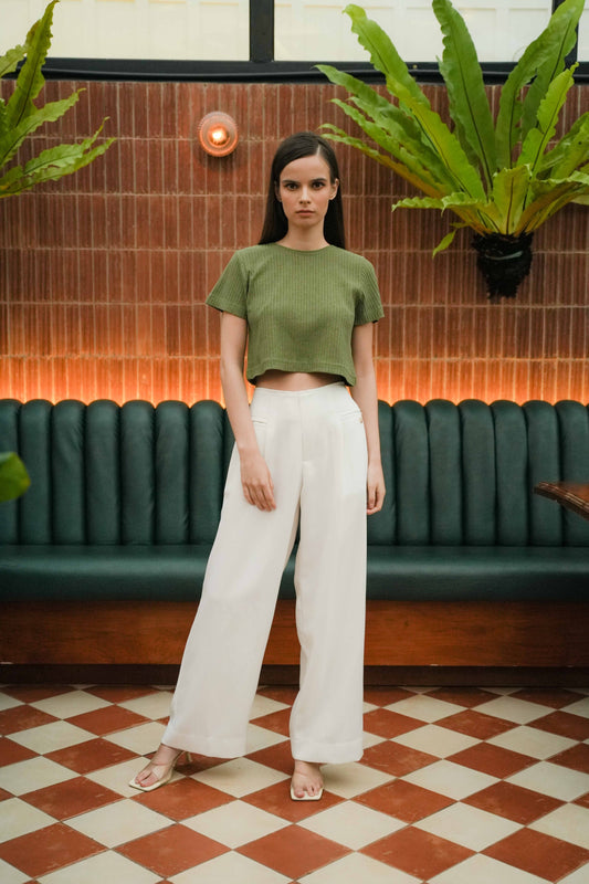 MELL CROP - SLEEVE IN CACTUS