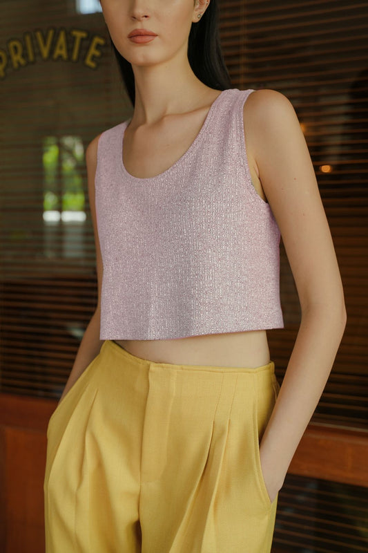 BIGAIL CROP - SLEEVELESS IN ROSE CONFETTI