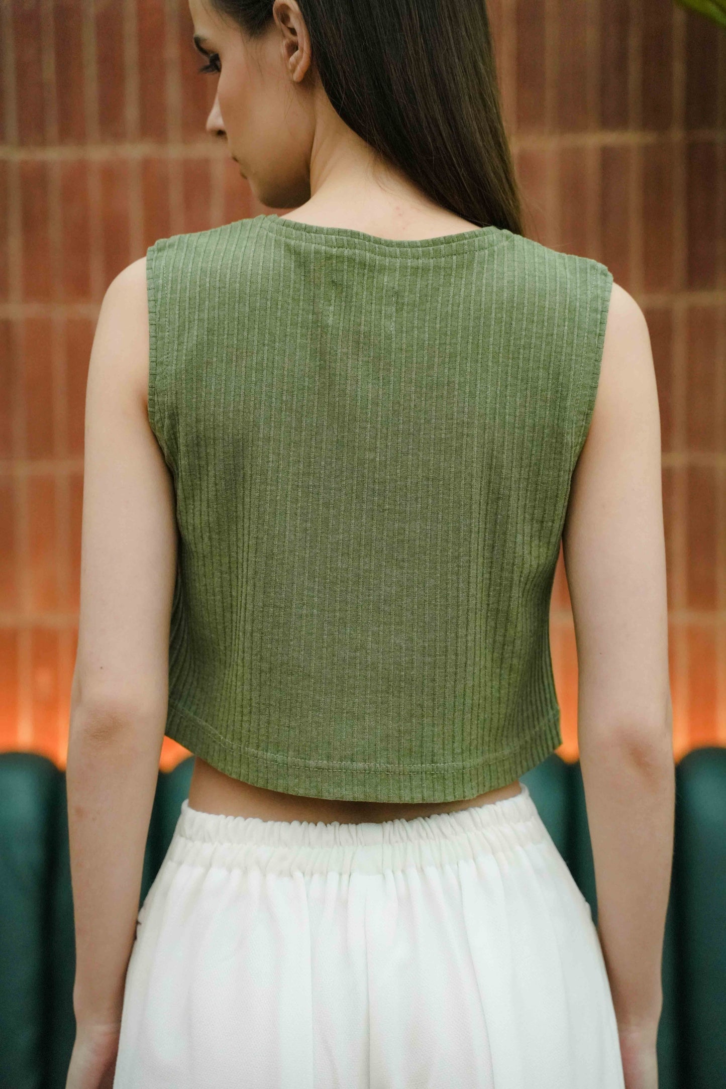 MELL CROP - SLEEVELESS IN CACTUS