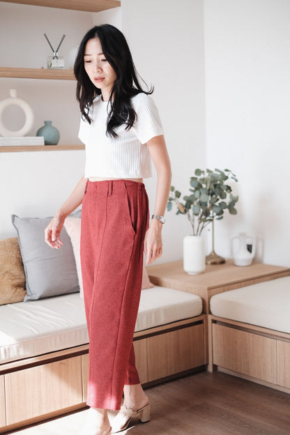 LONG KATIA PANTS IN FRENCH CHERRY