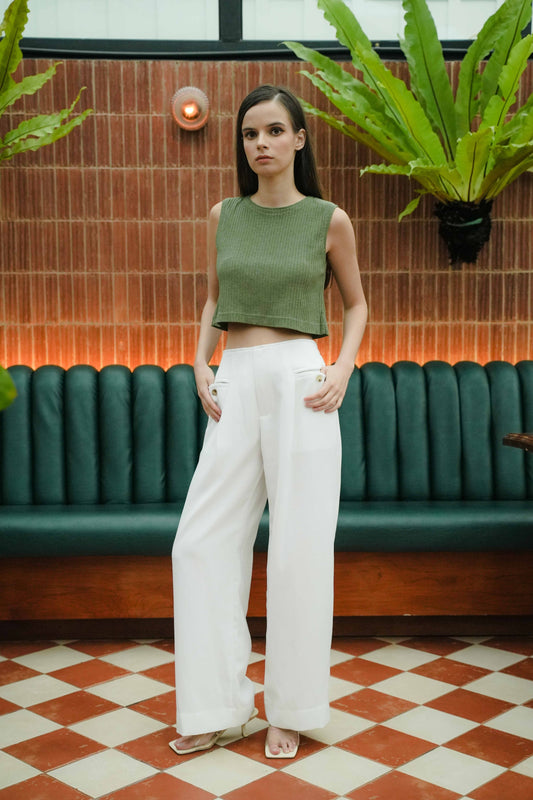 MELL CROP - SLEEVELESS IN CACTUS